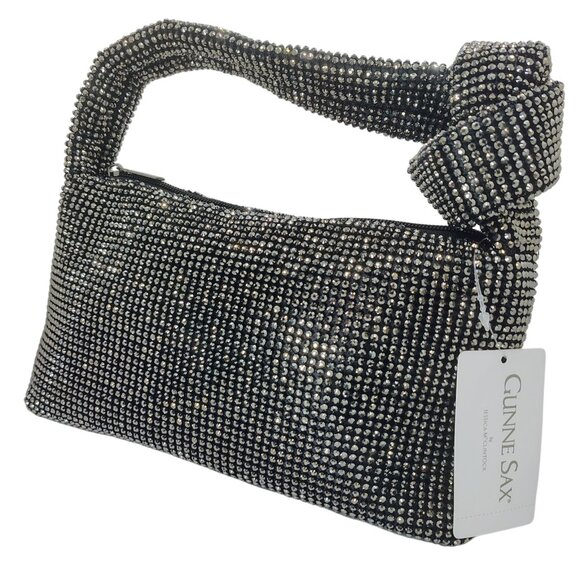 Gunne Sax by Jessica McClintock Etta Diamond Mesh Evening Bag NWT Black - Picture 3 of 10